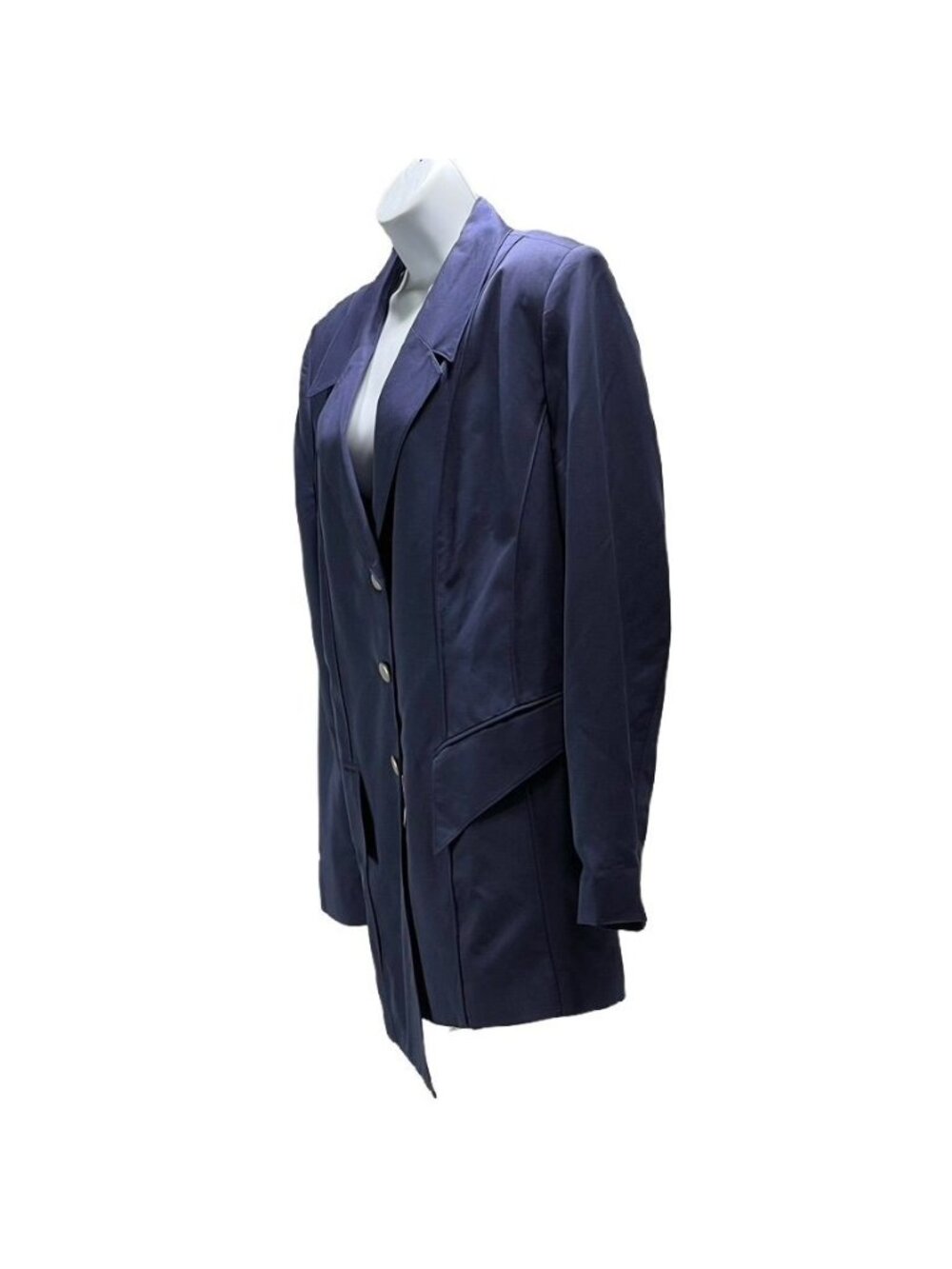 Apart Womens Navy Blazer Jacket Size 12 With Button Closure & Notched Lapel - Picture 5 of 8